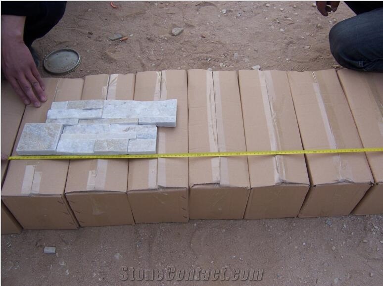 Golden White Quartz Blanc Brilliant Culture Stone Wall Pannel Cheap Price