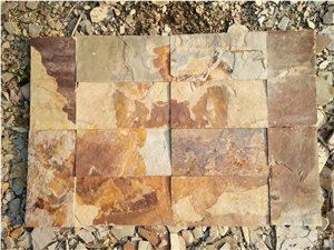 Yellow Brown Rusty Slate Tiles Flat Natural Surface Competitive Prices