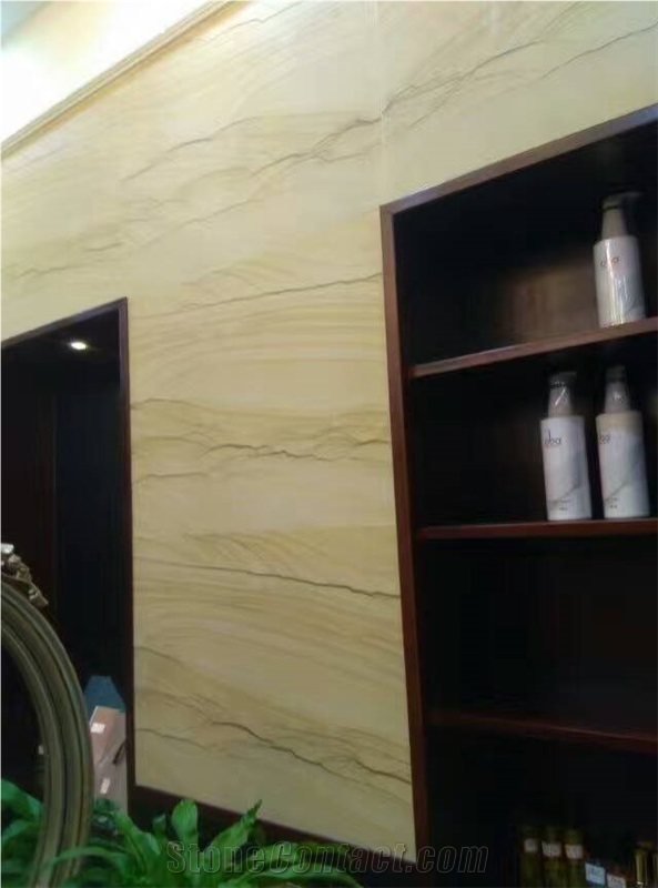 Yunnan Yellow Timber Sandstone Pool Coping Paving Tiles Slabs Honed Surface