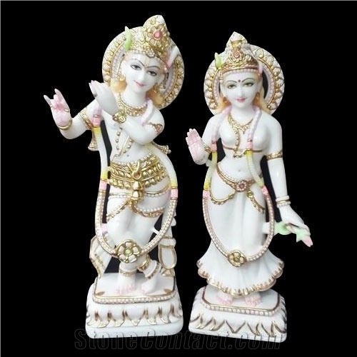 Marble Radha Krishna Statue