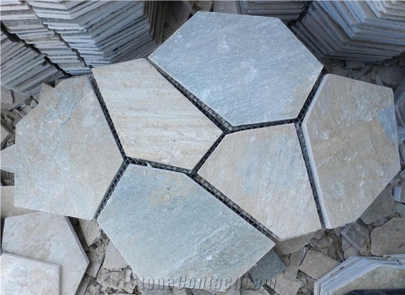 Cheap Colorful Flagstone Net Mesh Road Paving Tiles