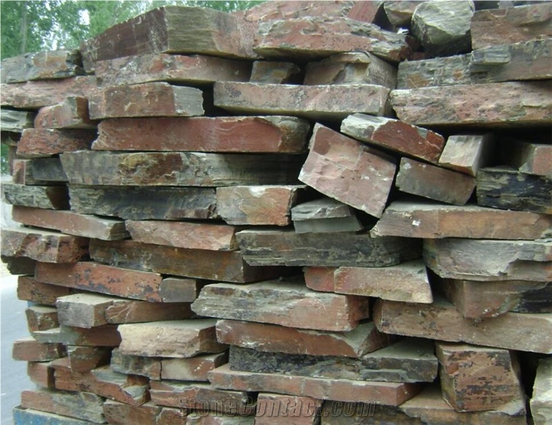 China Cheap Rusty Slate Random Stone Flagstone