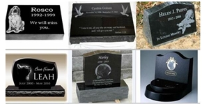 Europe Style Shanxi Black Polished Pet Tombstone