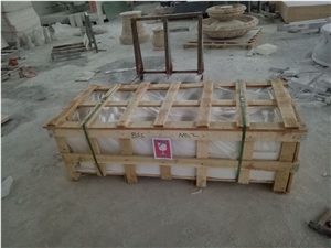 Egyptian Beige Marble Fireplace Mantel Surrounding