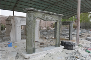 Hand Carved Green Marble Fireplace Mantel