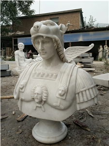 Hand Carved White Marble Bust Alexander the Great