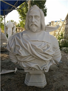 Hand Carved White Marble Bust