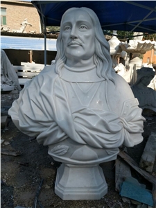 Hand Carved White Marble Bust
