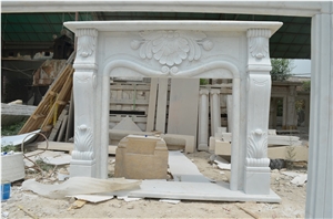 Hand Carved White Marble Fireplace Mantel Flower Surround Hearth Hand Carved White Marble Fireplace Mantel Flower Surround Hearth