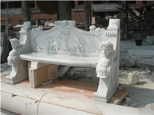 Jade White Marble Benches, Outdoor Benches, Park Benches