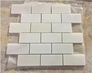 Subway Mosaic Tiles, Oriental White Marble Mosaic