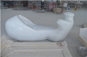 White Jade Marble Abstract Statue Sculpture