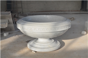 White Marble Planter Pot for Flower
