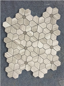 White Oak Marble Mosaic, Wall Mosaic, Mosaic Pattern