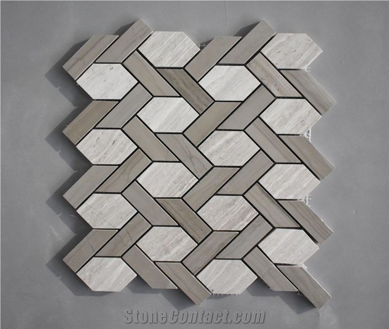 White Oak Marble Mosaic, Wall Mosaic, Mosaic Pattern