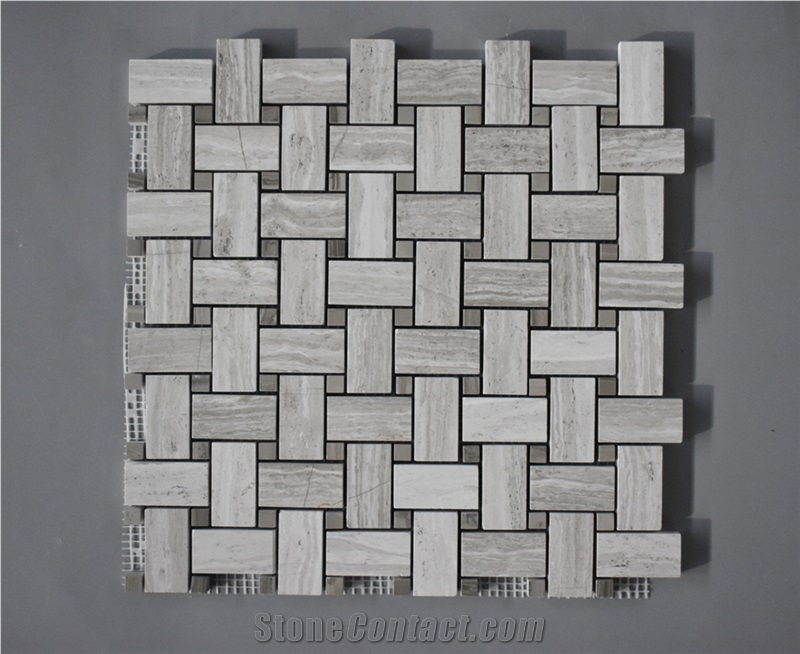White Oak Marble Mosaic, Wall Mosaic, Mosaic Pattern