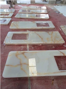 White Onyx Bathroom Countertops/Custom Vanity Tops/Bathroom Vanity Tops/China Onyx