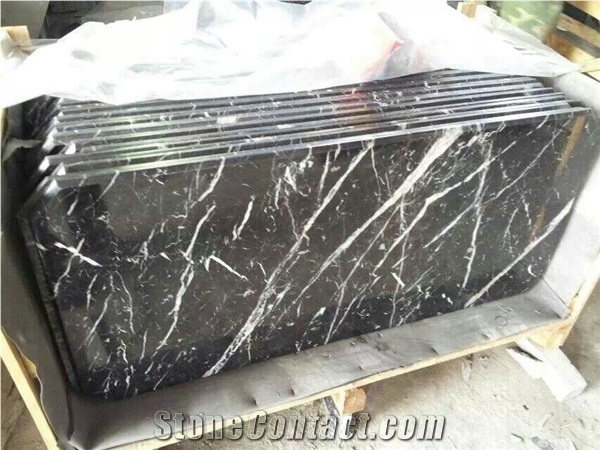 Black Marble Table Top,Marble Solid Surface Table Tops, Black Reception Counter,Marble Table Top