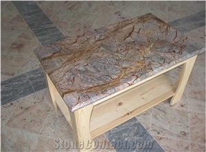 Brown Rain Forest Marble Stone Table,Reception Desk Marble