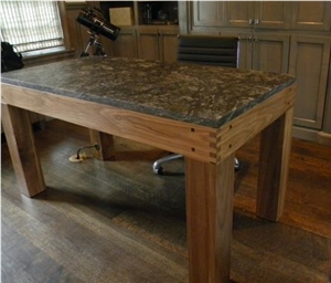 Brown Reception Counter,Granite Solid Surface Table Tops,Work Top