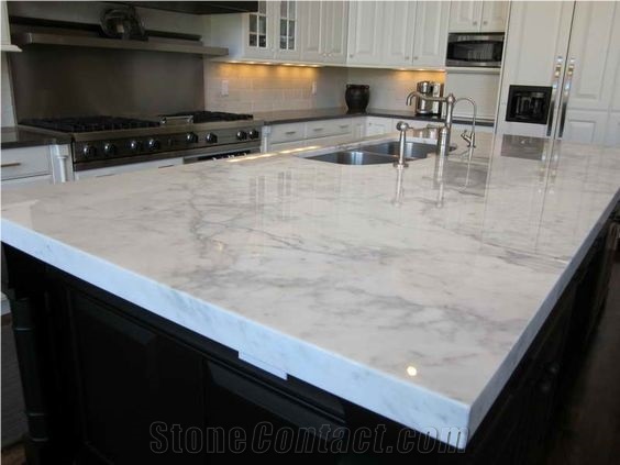 Carrara White Marble Kitchen Island Tops,Whitekitchen Worktops, Kitchen Bar Top