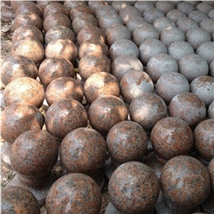 Maple Leaf Red Ball Parking Barriers, G562 Red Granite Parking Barriers