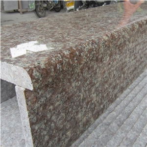 Polished G687 Peach Red Granite Stone Polished Stairs, G687 Granite Stairs & Steps