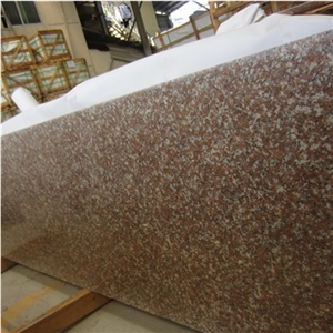 Polished G687 Peach Red Granite Stone Polished Stairs, G687 Granite Stairs & Steps