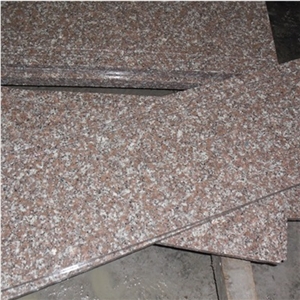 Polished G687 Peach Red Granite Stone Polished Stairs, G687 Granite Stairs & Steps