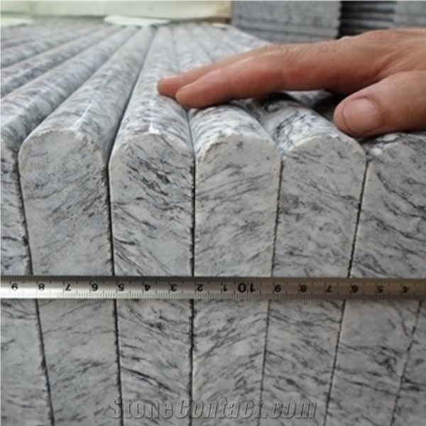 Polished Spray White Granite Steps/Seawave White Granite Stair/White Wave Granite Stair Riser&Stair Treads/G 377 Granite Steps &Staircase/Sea Wave Flower Of Mengyin Granite Steps/Breaking Waves Stair