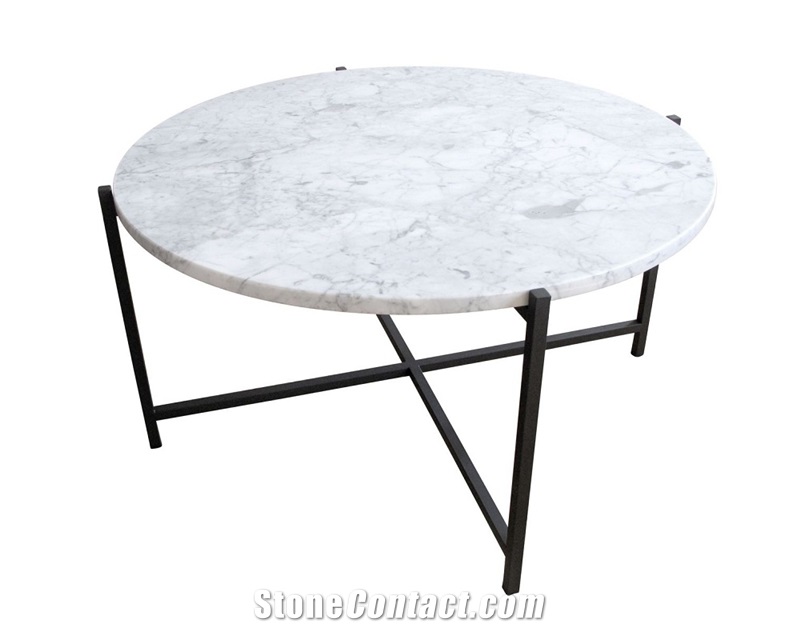 Round White Marble Coffee Table Top,Reception Desk&Counter,White Marble Solid Surface Table Tops