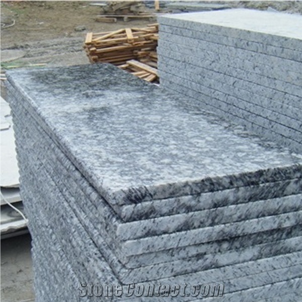 Spray White Granite Stairs & Steps,White Granite Staircase, Granite Stair Riser,Sea Wave White Stair Tread