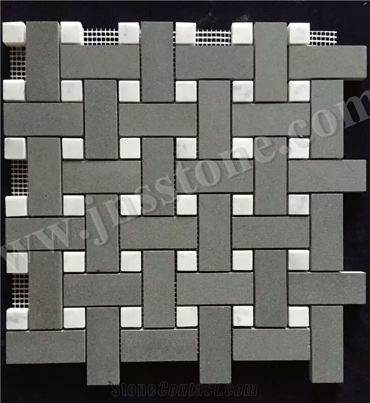 Mosaic/Natural Stone Mosaic/Honed/Hainan Grey Basalt Mosaic/Chinese Grey Basalt Mosaic