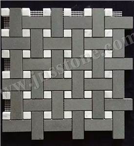 Mosaic/Natural Stone Mosaic/Honed/Hainan Grey Basalt Mosaic/Chinese Grey Basalt Mosaic
