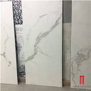 8mm Thin Big 800x1800 Marble Look Calacatta White Porcelain Tile