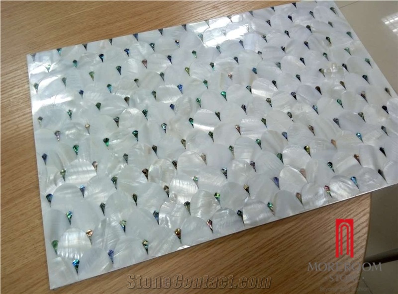 Aluminum Honeycomb Backed Composite Sector Shape Shell Mosaic Tile