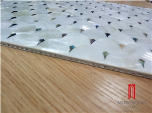 Aluminum Honeycomb Backed Composite Sector Shape Shell Mosaic Tile