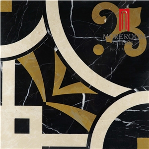 Amarillon Oro Composited Marble Waterjet Medallion