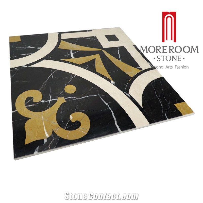 Amarillon Oro Composited Marble Waterjet Medallion