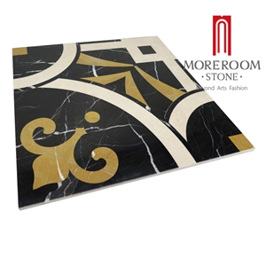 Amarillon Oro Composited Marble Waterjet Medallion