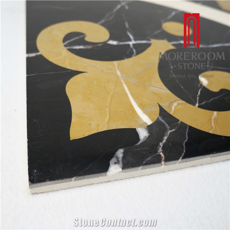 Amarillon Oro Composited Marble Waterjet Medallion
