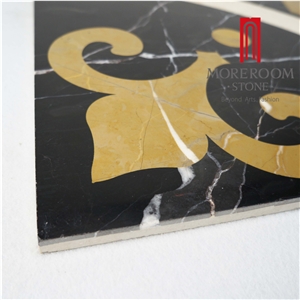 Amarillon Oro Composited Marble Waterjet Medallion