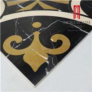 Amarillon Oro Composited Marble Waterjet Medallion