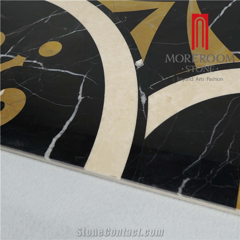 Amarillon Oro Composited Marble Waterjet Medallion