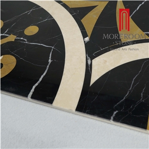 Amarillon Oro Composited Marble Waterjet Medallion