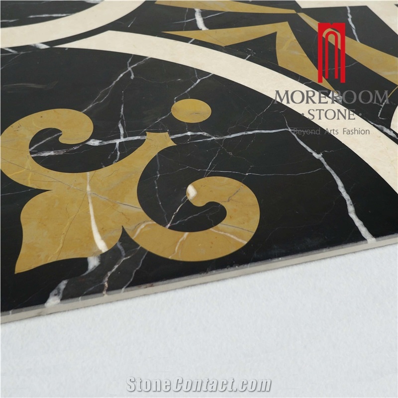 Amarillon Oro Composited Marble Waterjet Medallion