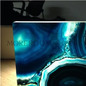 Backlit Blue Agate Translucent Blue Semi Precious Stone