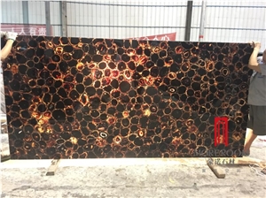 Black Agate Backlit Effect Agate Vanity Top