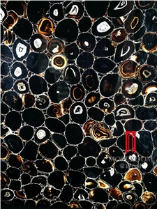 Black Agate Backlit Effect Agate Vanity Top