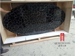 Black Agate Backlit Effect Agate Vanity Top